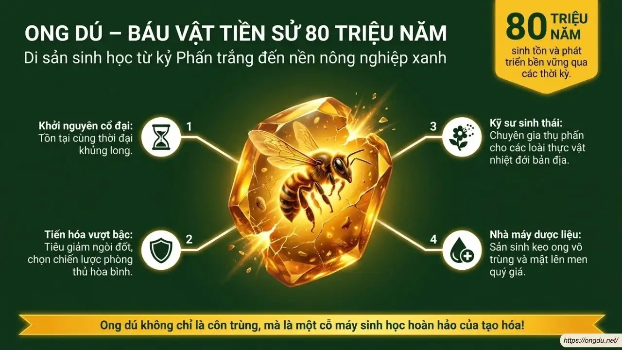 Ong dú là loài ong cổ đại tồn tại từ hàng chục triệu năm trước